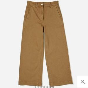Everlane wide leg crop pants in Ocre brown